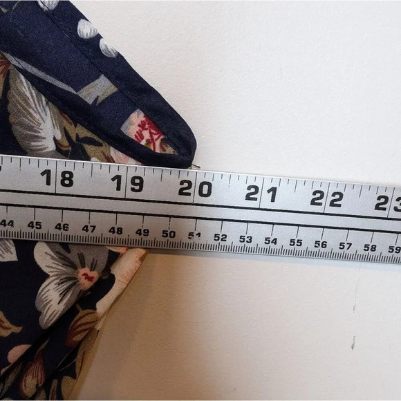 Shein Curve Blue Floral Print Flowy Frill Wrap Cross Front Cami Dress 2XL - Picture 7 of 10